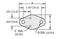 Transistor Insulator for TO-3 Case (4651) - Schematic Diagram