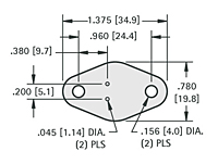 Transistor Insulator for TO-66 Case (4666) - Schematic Diagram