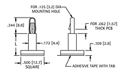 Adhesive Lock-In Release Slimline Insulated PC Support - 2