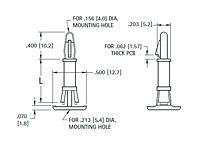 Lock-In Release Reverse Chassis Mount Insulated PC Support - 2