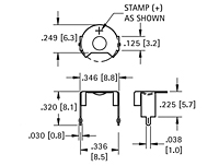 Thru Hole Mount 7.9 Millimeter (mm) Button Cell Retainer - 2